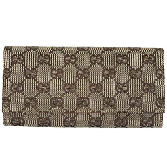 Gucci GG-patterned long wallet with bill compartment and coin purse in brown ...